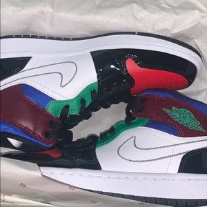 women’s 7.5 multi color air jordan 1 mids
